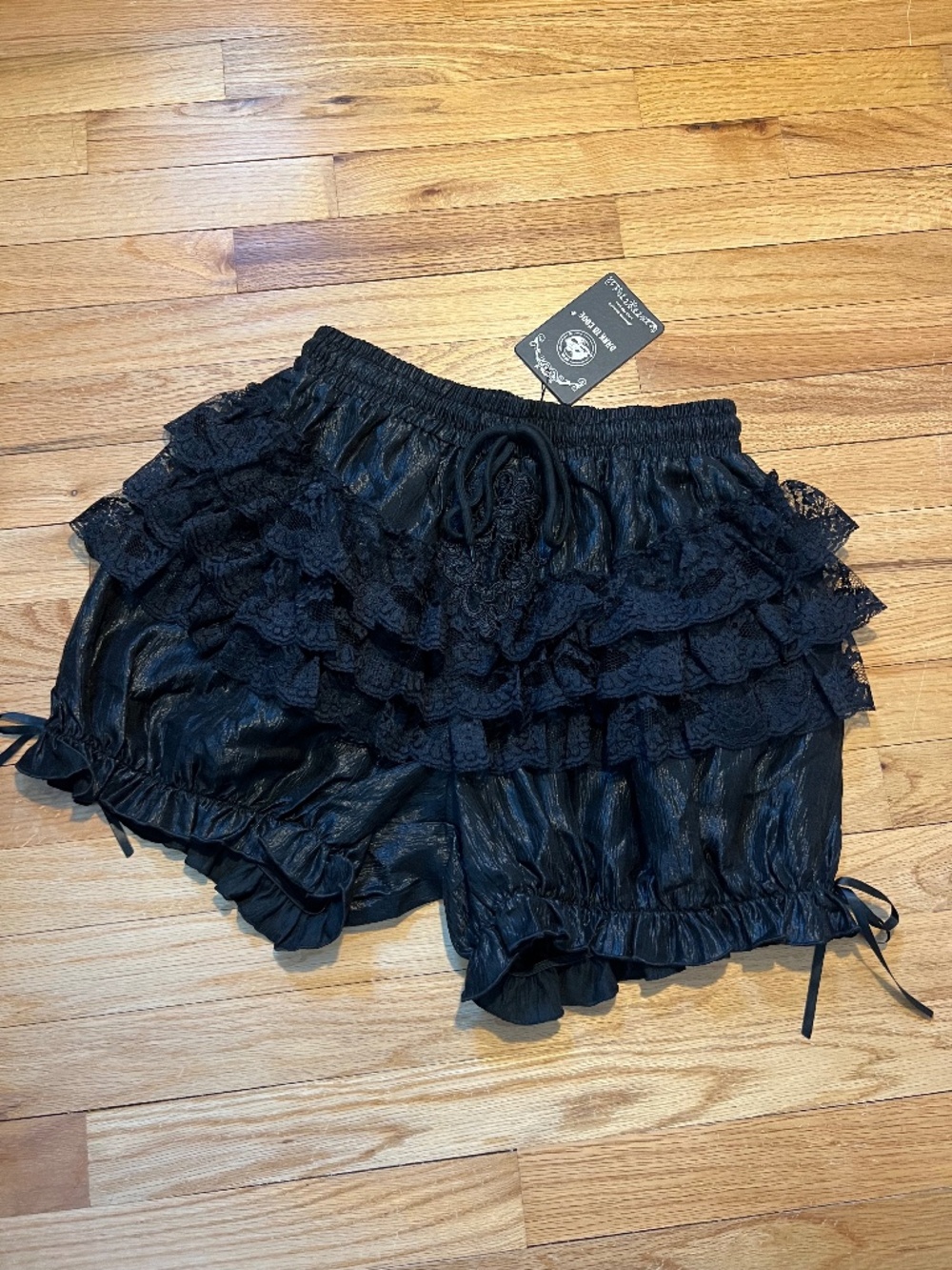 Dark in Love Gothic Ruffle Bloomer Shorts